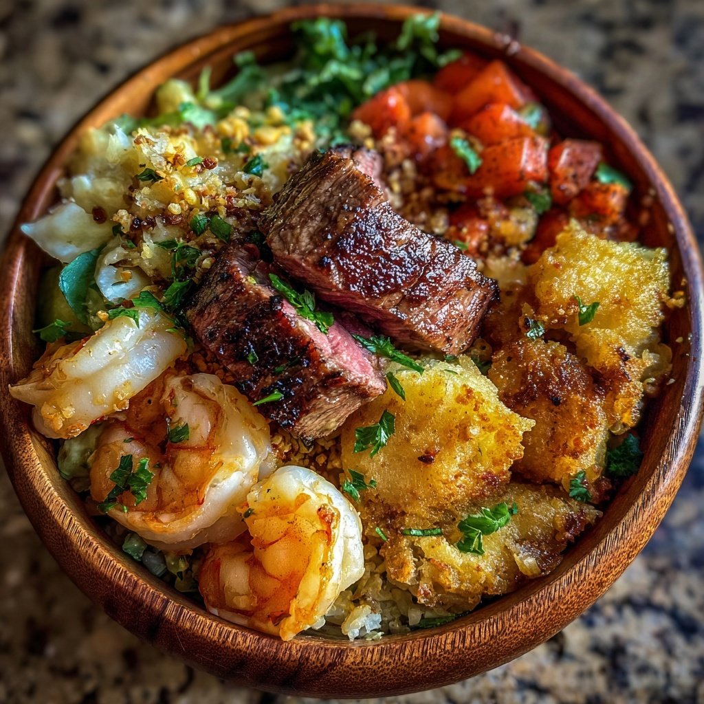 Meeresfrüchte Surf and Turf Bowl