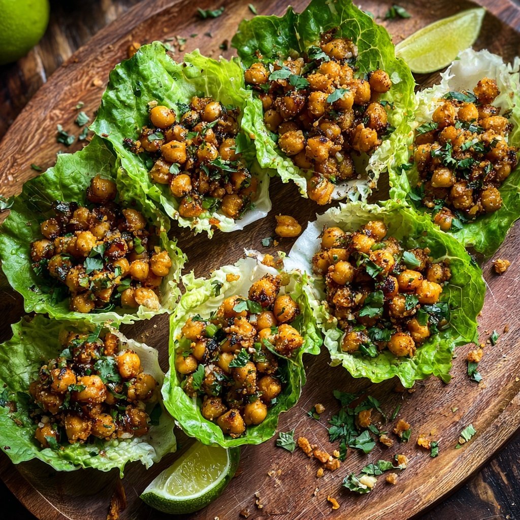 Crispy Chickpea Lettuce Cups