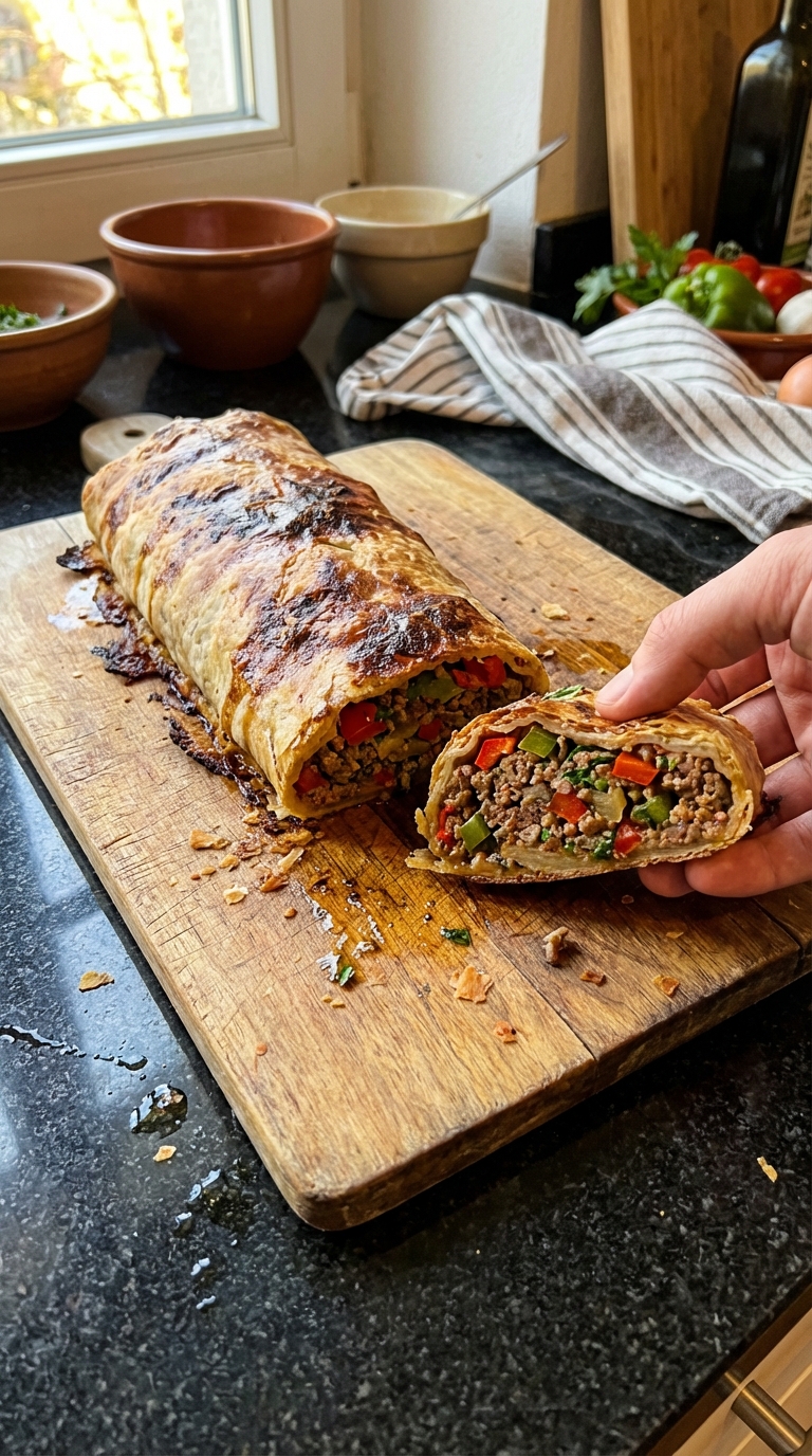 Hackfleisch Gemüse Rolle