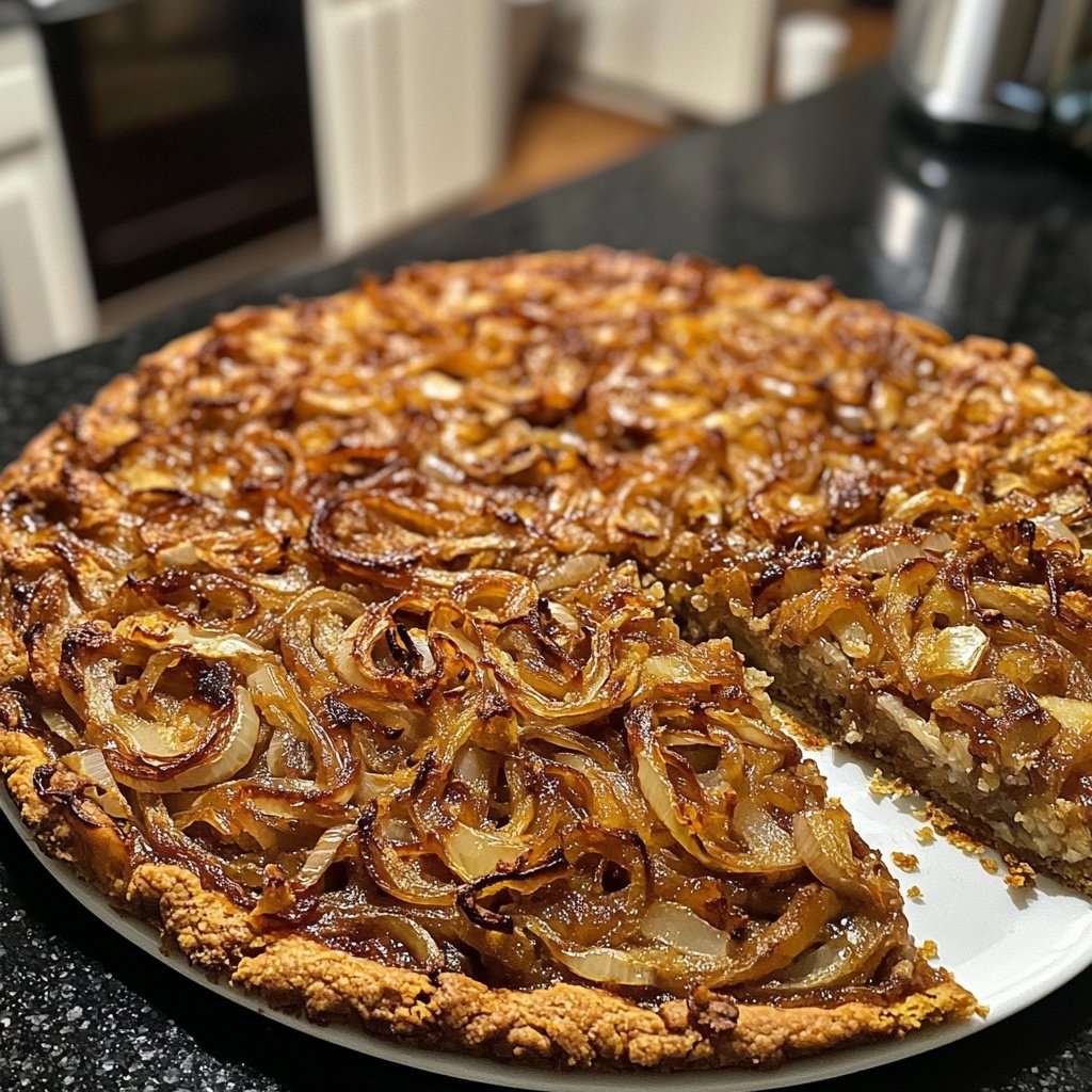 Zwiebelkuchen karamellisiert