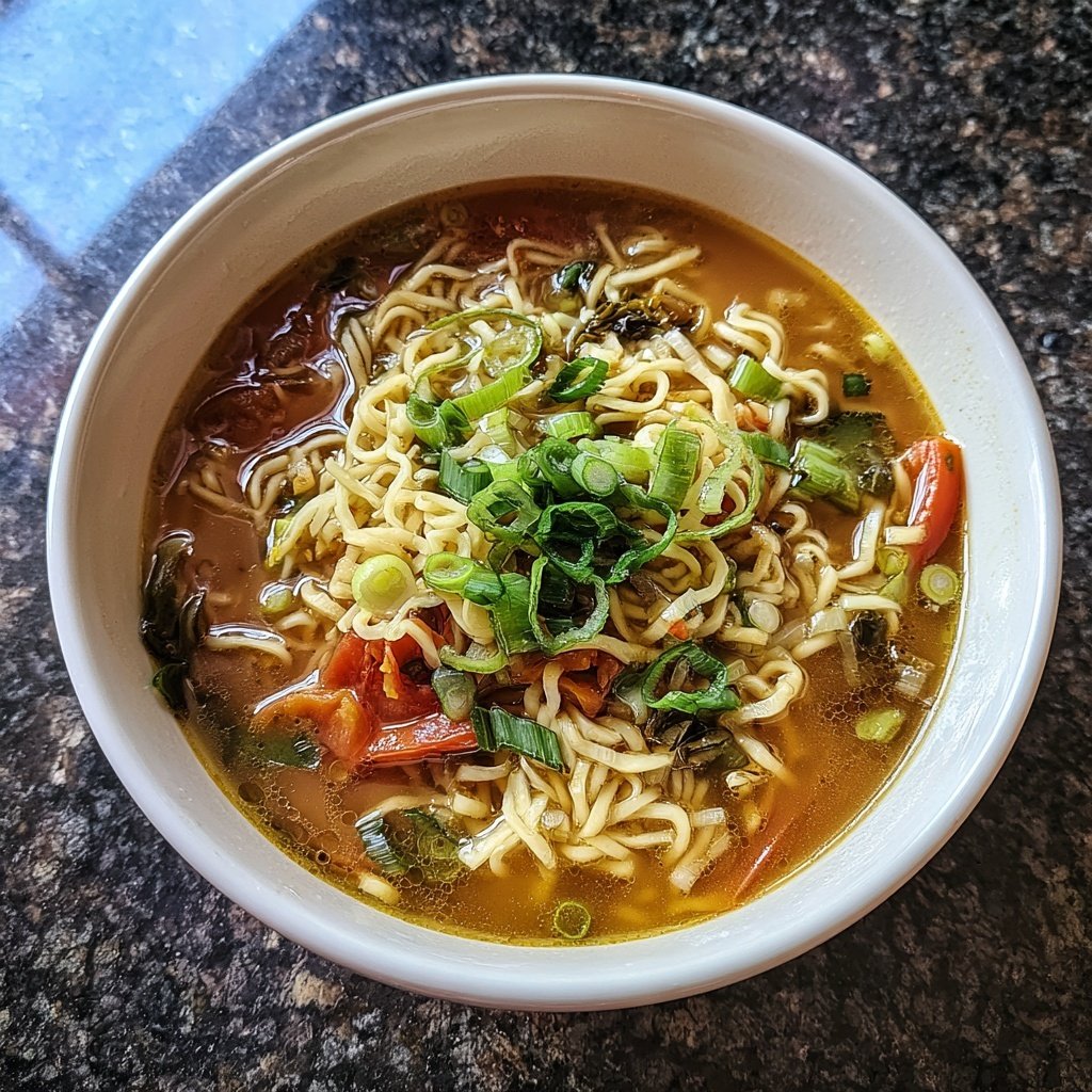 Schnelle vegetarische Ramen mit Ingwer