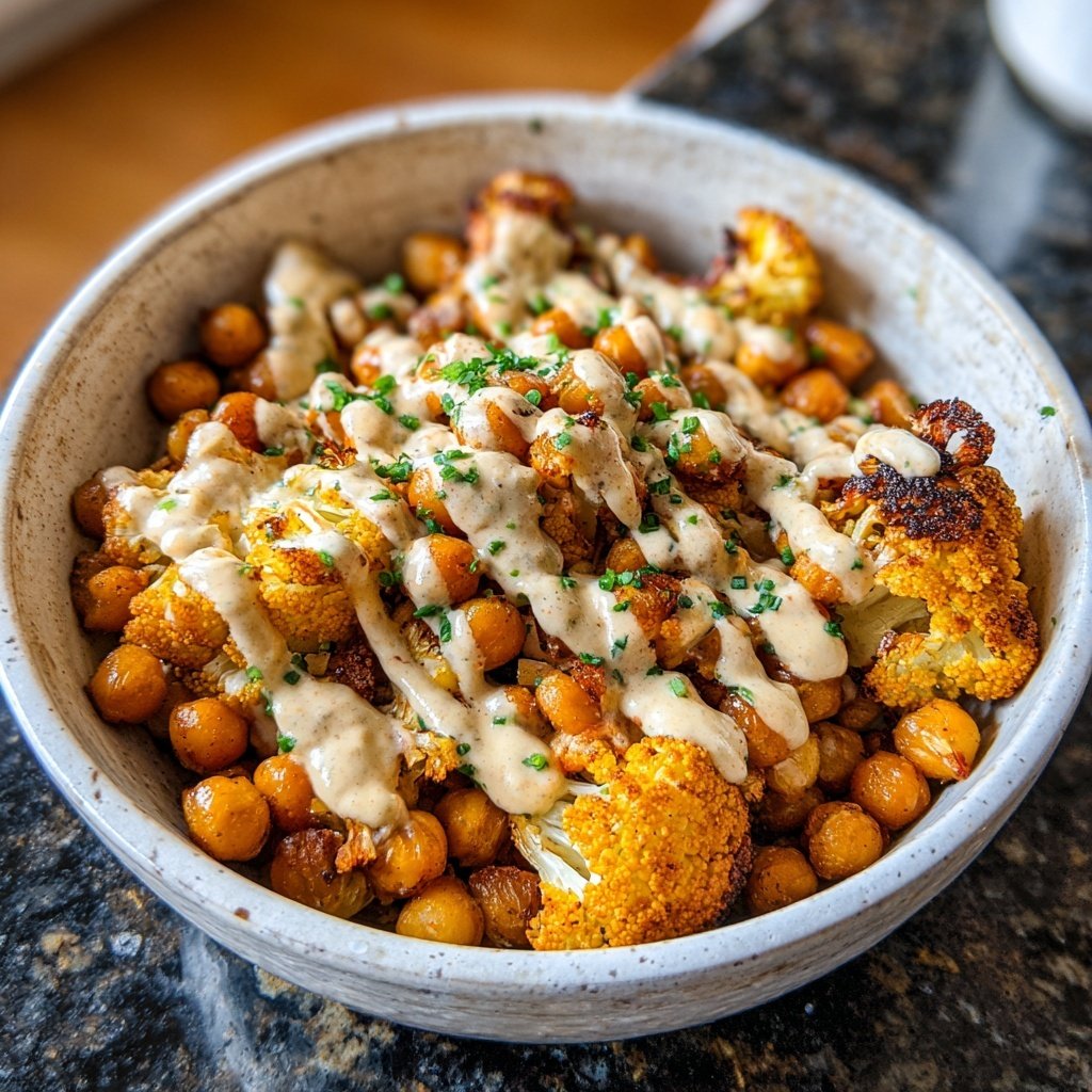 Geröstete Blumenkohl-Tahini-Bowls