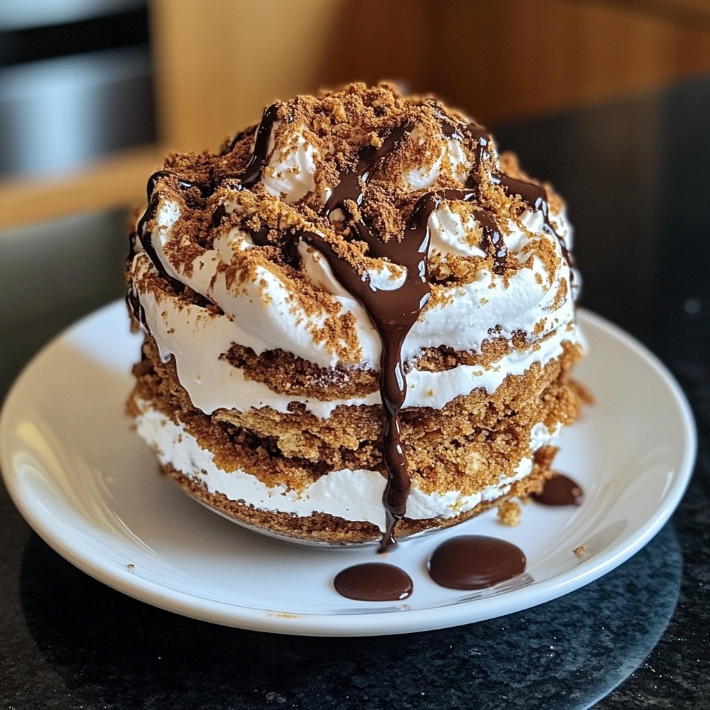 Lebkuchen-Parfait mit Schokoladensauce