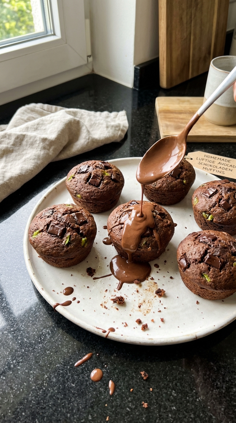 Luftige Avocado Schokoladen Muffins