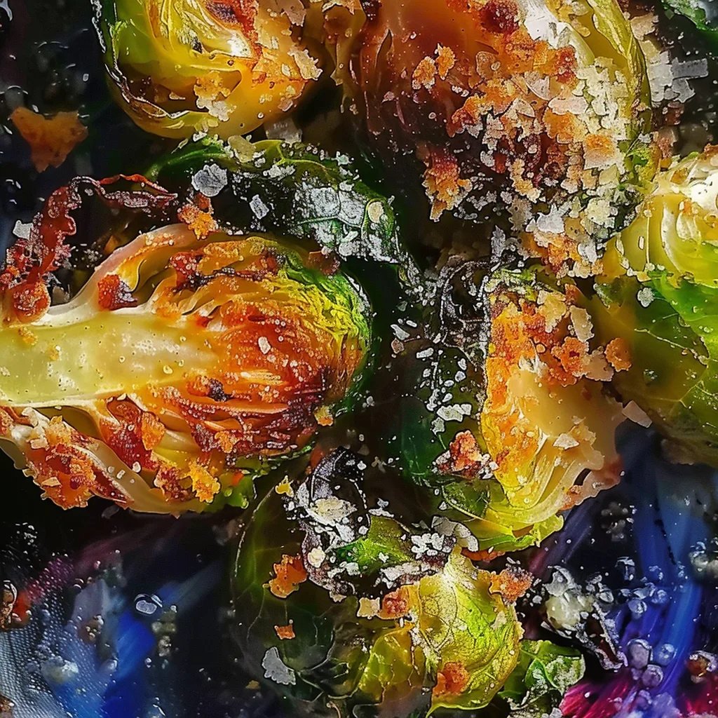 Knusprige Knoblauch Parmesan Rosenkohl