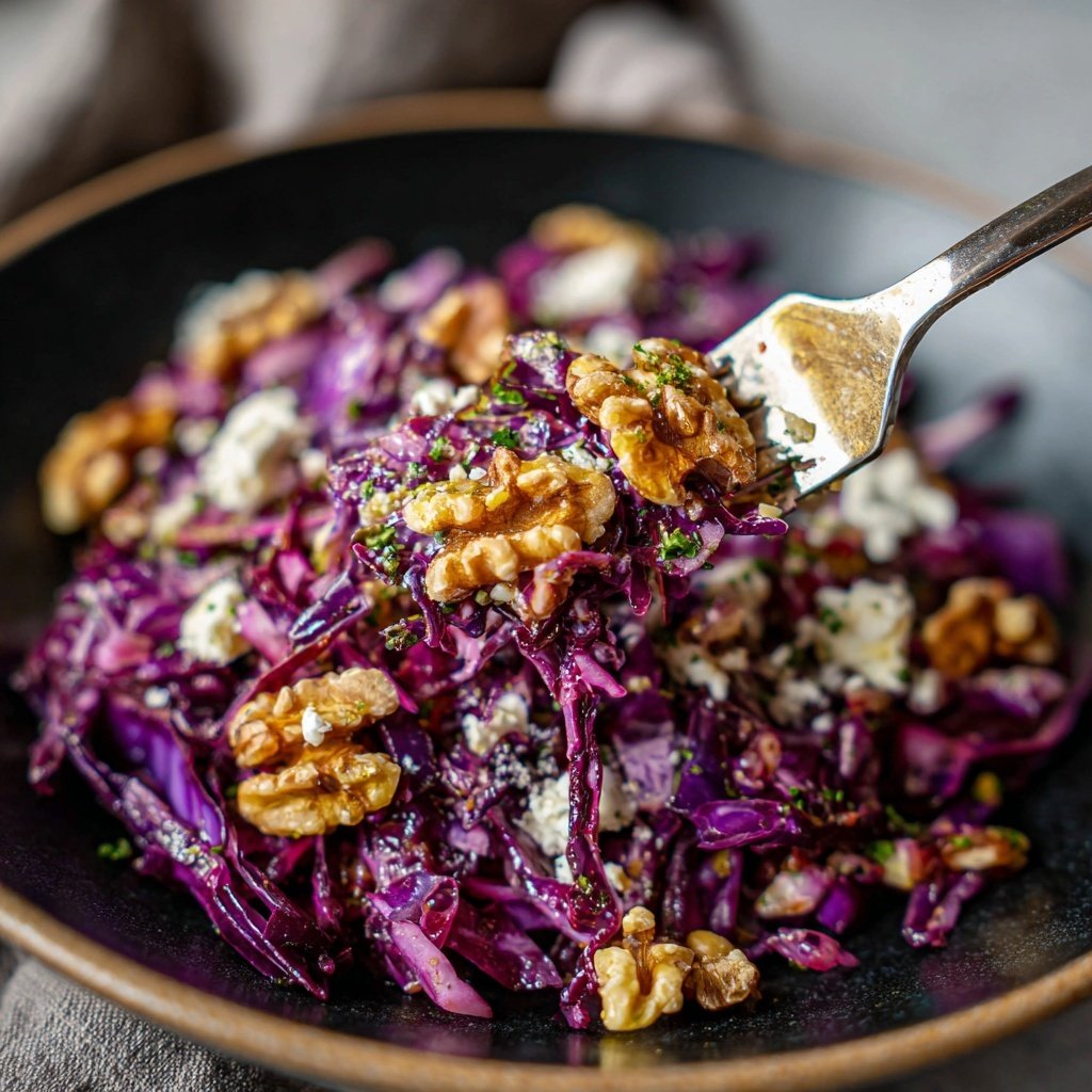 Rotkohl Salat mit Feta und Walnüssen - Klara & Ida