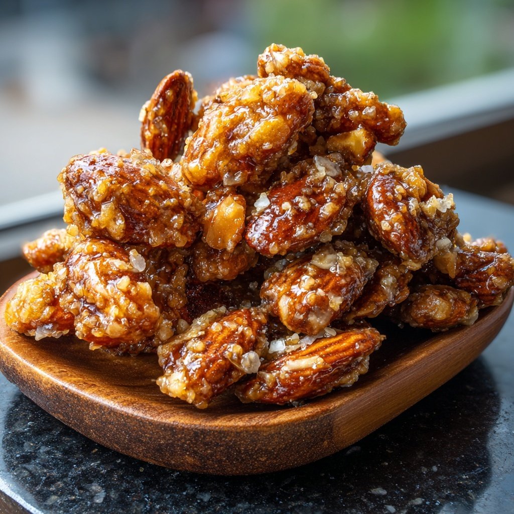 Gebrannte Mandeln mit Ahornsirup-Glasur