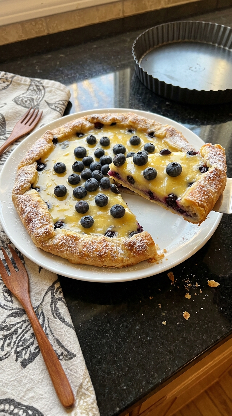 Klassische Heidelbeer Zitronen Tarte