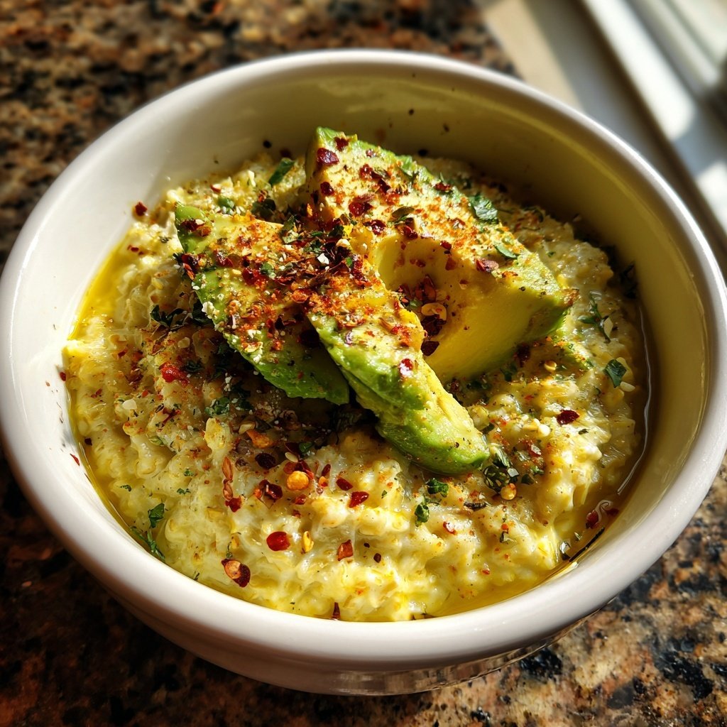 Herzhafter Haferbrei mit Avocado