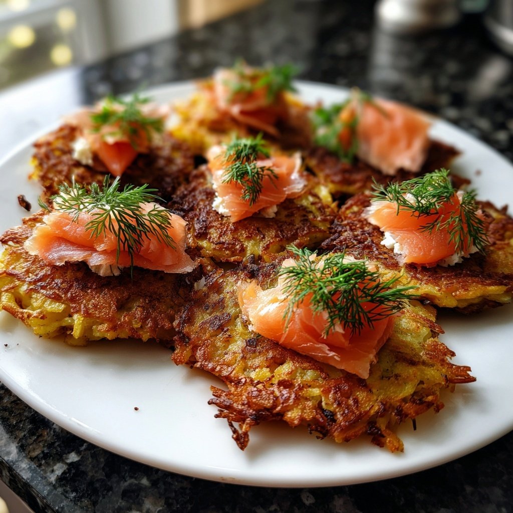 Mini-Kartoffelrösti mit Räucherlachs