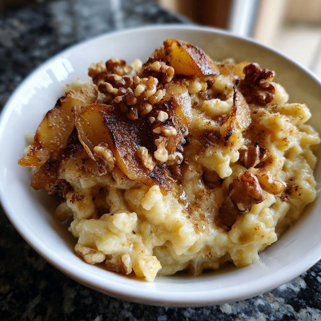 Käsespätzle mit Birnen und Walnüssen