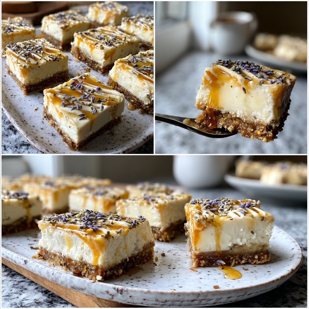 Honig-Lavendel-Käsekuchen-Riegel