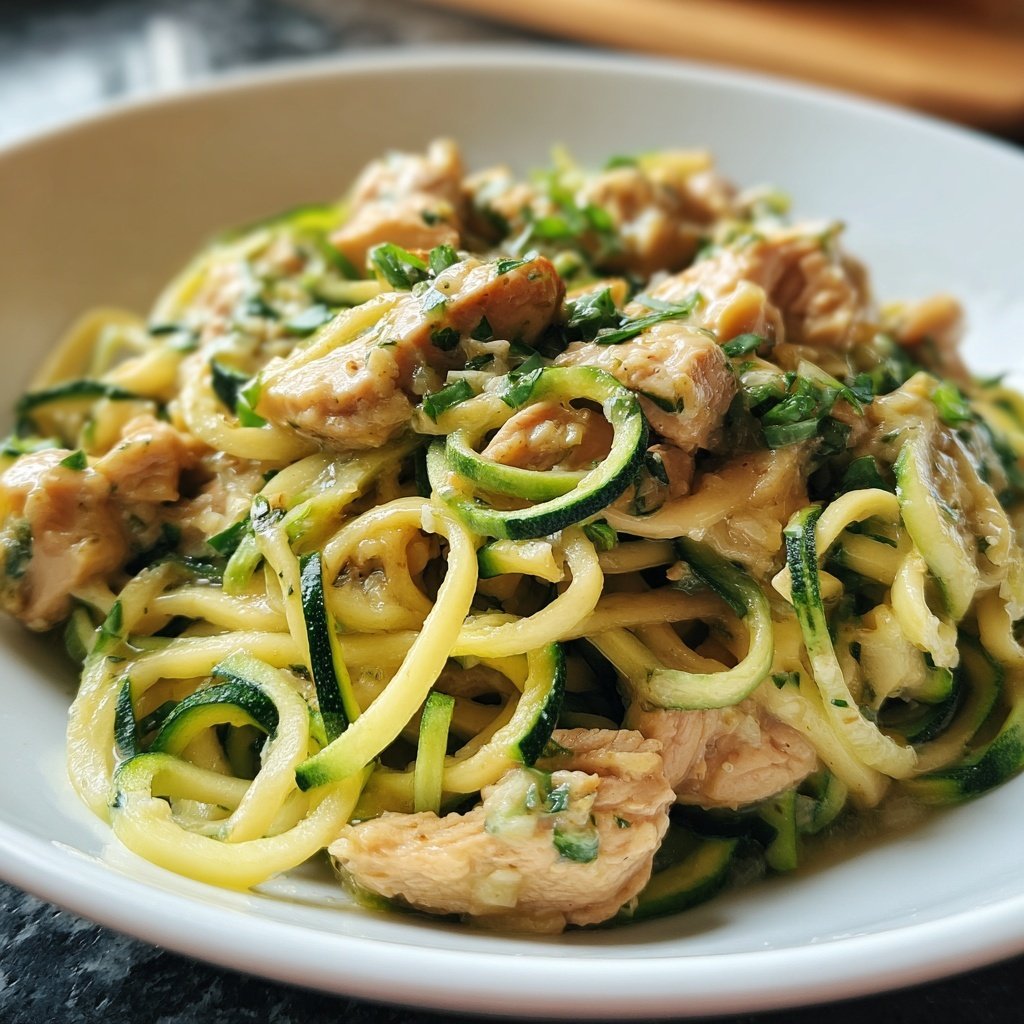 Cremiges Hähnchen mit Zucchini Zoodles