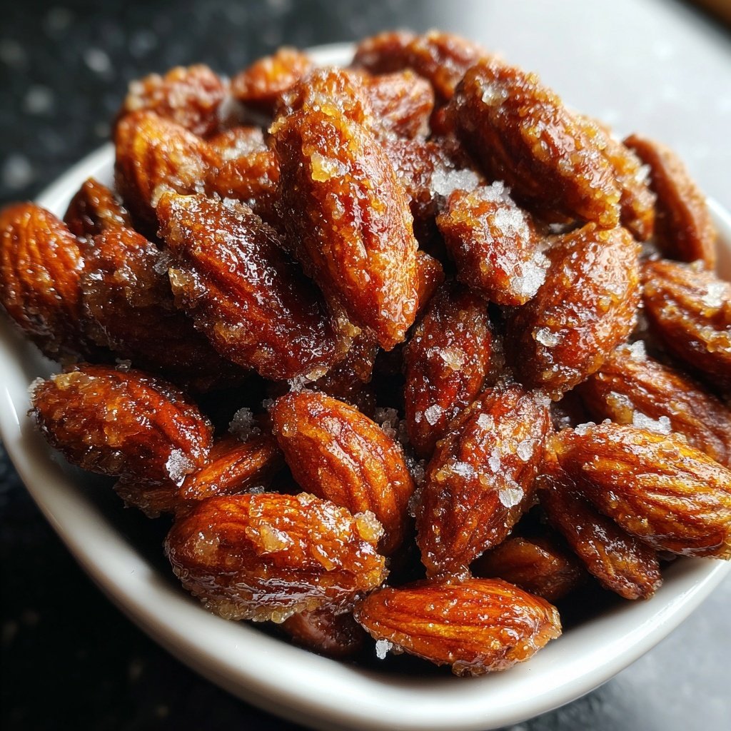 Gebrannte Mandeln mit braunem Zucker und Meersalz