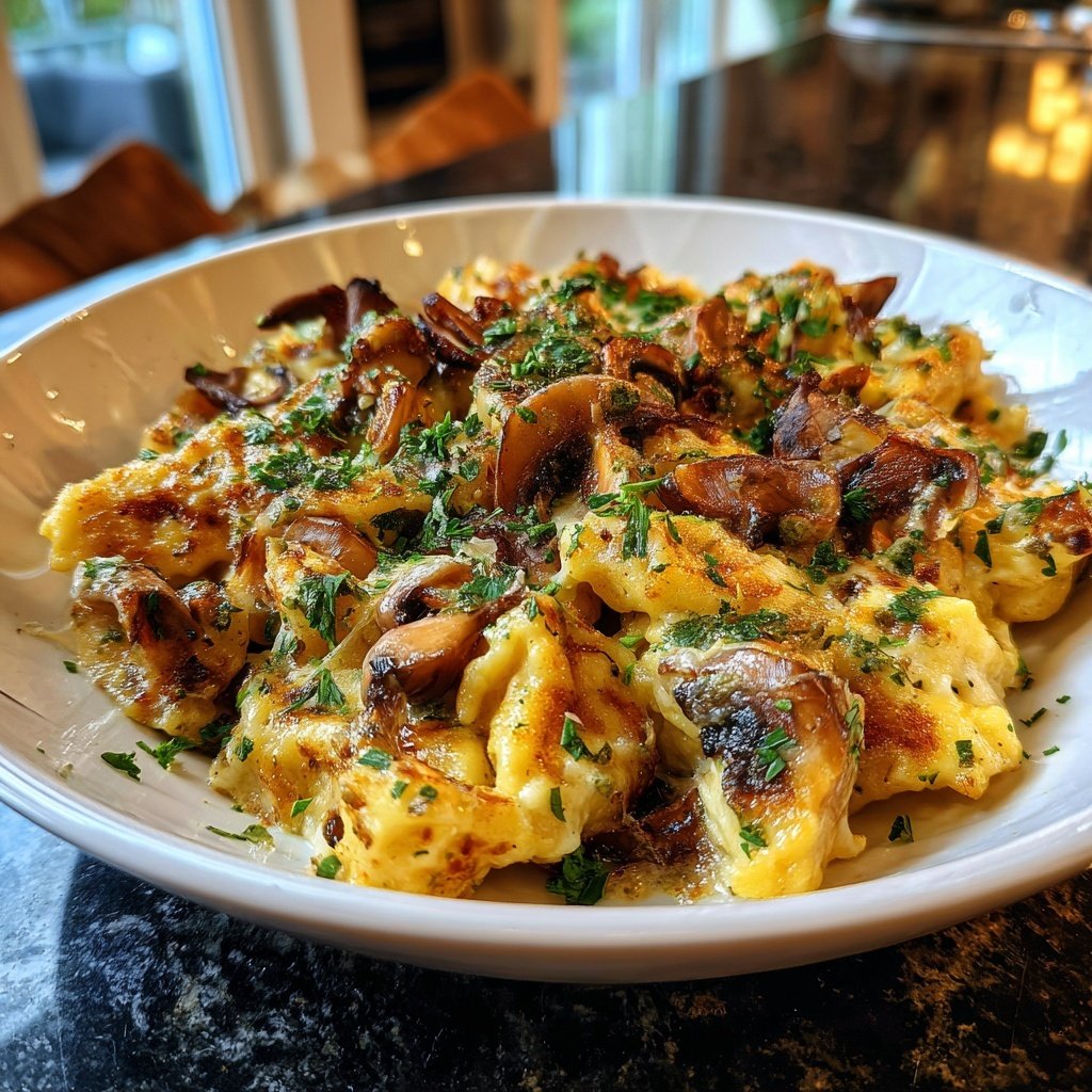 Pilz-Käsespätzle mit Kräutern