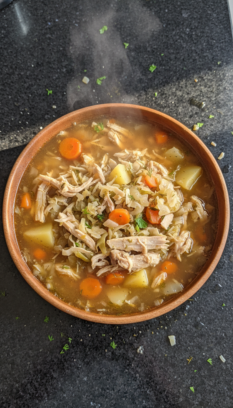 Hähnchen Kohl Pfannen Suppe